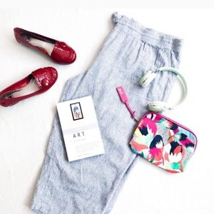 Adorable blue and white striped crops